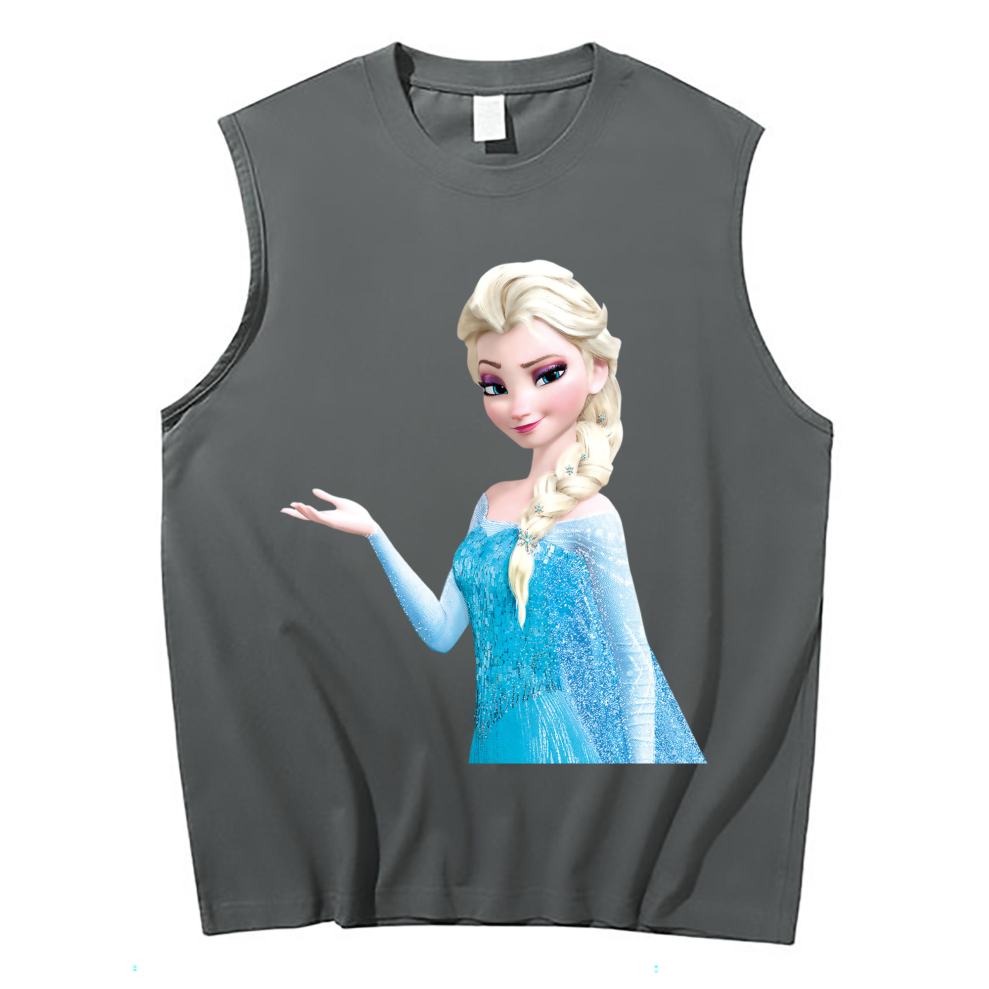 （画像用） アナと雪の女王 アンナ エルサ Frozen Anna Elsa コットン100％タンクトップ（フロントプリント）
